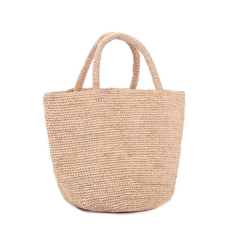 画像3: raffia  straw woven tote bag ラフィアシンプルトートかご籠バッグ (3)