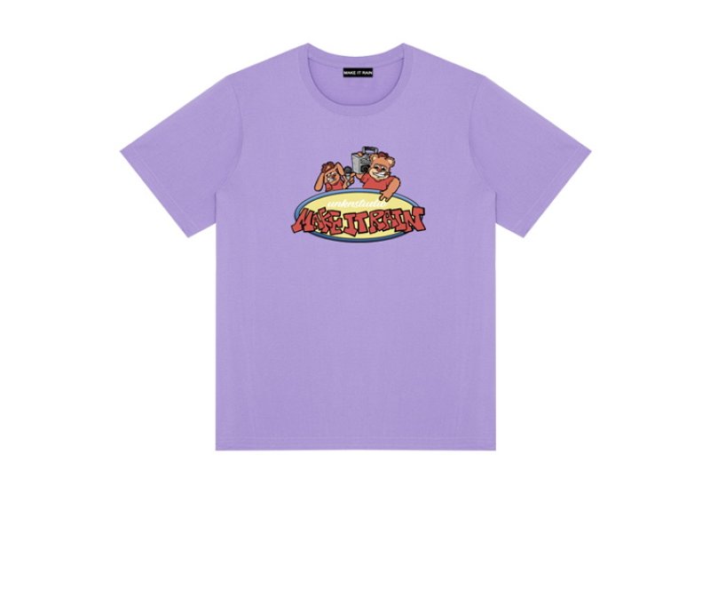 画像6: Unisex make it rain make it rain comic print T-shirt 男女兼用 ユニセックス コミックドッグ&ベアプリントTシャツ (6)