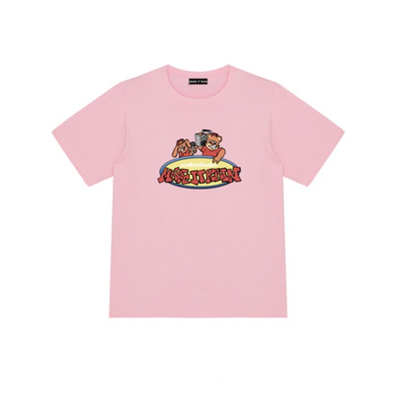 画像4: Unisex make it rain make it rain comic print T-shirt 男女兼用 ユニセックス コミックドッグ&ベアプリントTシャツ (4)