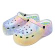 画像2: Women's Summer Rainbow Spray Color Platform Garden Sandals Outdoor Slides 厚底 タイダイ ガーデンサンダル アウトドアサンダル (2)