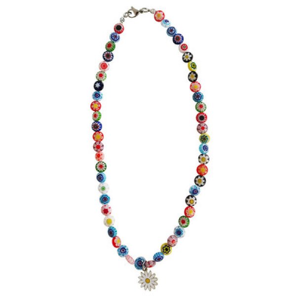 画像1: Unisex small daisy smiley flower candy color necklace  Jewelry 　男女兼用ユニセックスデイジースマイリーフラワーキャンディーカラーネックレス チョーカー (1)