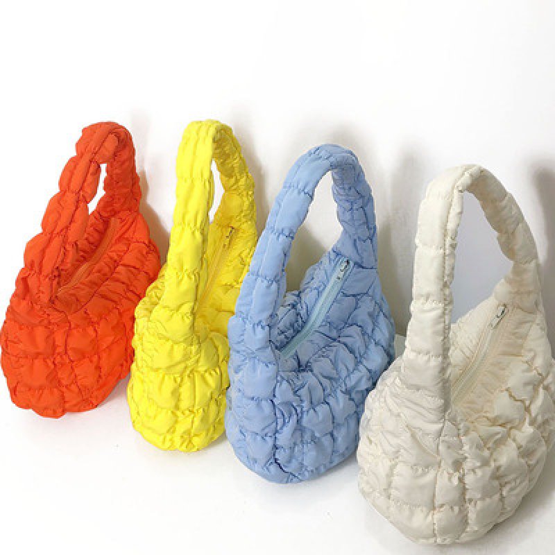 画像12: Candy Color One Shoulder Armpit Bag キャンディーカラーキルティングワンショルダートート ショルダーバッグ  (12)