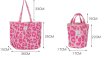 画像6: pink leopard print canvas tote shoulder bag　ピンクレオパード キャンバス バケット＆スクエア トート ショルダーバッグ エコバッグ (6)
