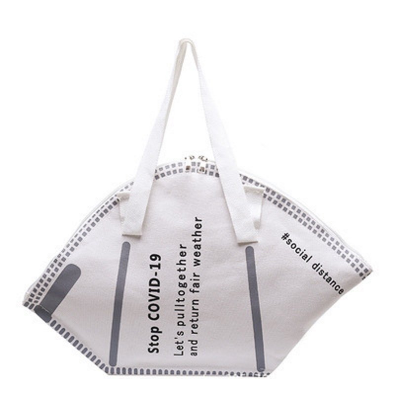 画像2: canvas mask Shoulder tote Bag 男女兼用キャンサスマスクトート ショルダーバッグ  (2)