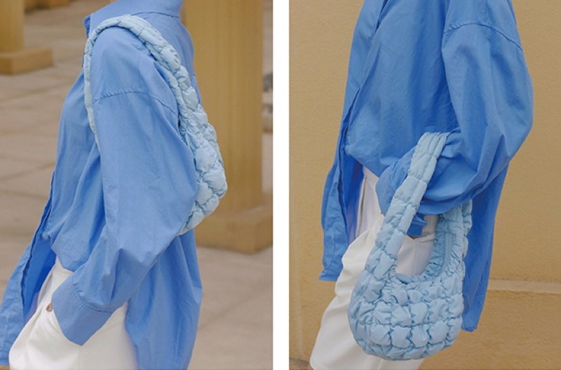 画像15: Candy Color One Shoulder Armpit Bag キャンディーカラーキルティングワンショルダートート ショルダーバッグ  (15)