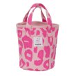 画像1: pink leopard print canvas tote shoulder bag　ピンクレオパード キャンバス バケット＆スクエア トート ショルダーバッグ エコバッグ (1)