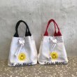 画像5: Canvas drawstring tote bag with smile　男女兼用スマイル付きキャンバス巾着トートバッグエコバッグ  (5)