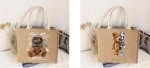 画像6: Linen Bear paint eco shopping bag Shoulder tote Bag　男女兼用麻リネン熊ベアプリントトート ショルダーエコバッグ  (6)