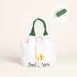 画像3: Canvas drawstring tote bag with smile　男女兼用スマイル付きキャンバス巾着トートバッグエコバッグ  (3)