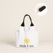 画像4: Canvas drawstring tote bag with smile　男女兼用スマイル付きキャンバス巾着トートバッグエコバッグ  (4)