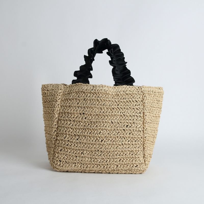 画像4: Handle shirring basket bag シャーリングハンドルトートショルダーバッグ (4)