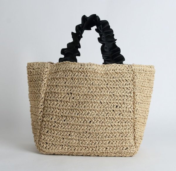 画像1: Handle shirring basket bag　シャーリングハンドルトートショルダーバッグ (1)