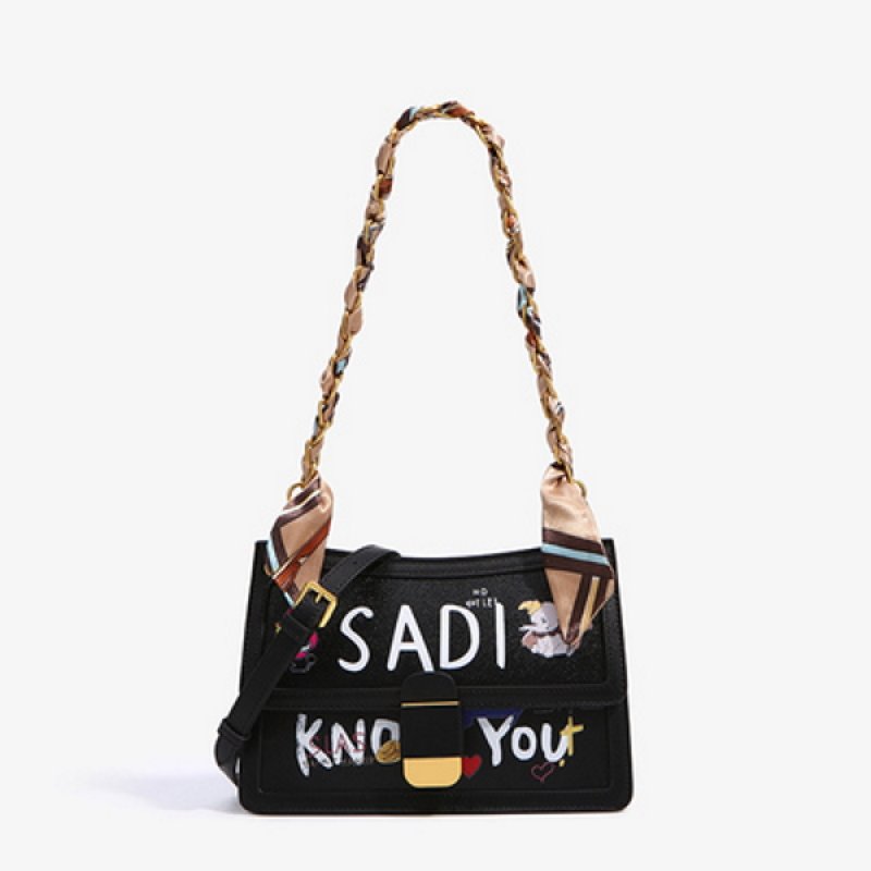 画像7: 21 Woman’s graffiti my melody Dumbo handbag chain scarf tote bag portable bucket bag グラフィックプリント マイメロディ ダンボ バケットバッグトート ショルダー ポシェット ハンドバック  (7)