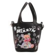 画像1: Woman’s Bear graphic paint  bucket Tote shoulder bag グラフィックベア熊プリント バケットバッグトート ショルダー ポシェット ハンドバック　 (1)