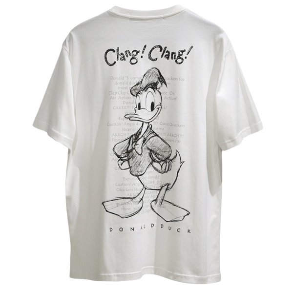 画像1: Unisex Donald Duck PrintT-shirt　　男女兼用 ユニセックス ドナルドダック プリントTシャツ (1)