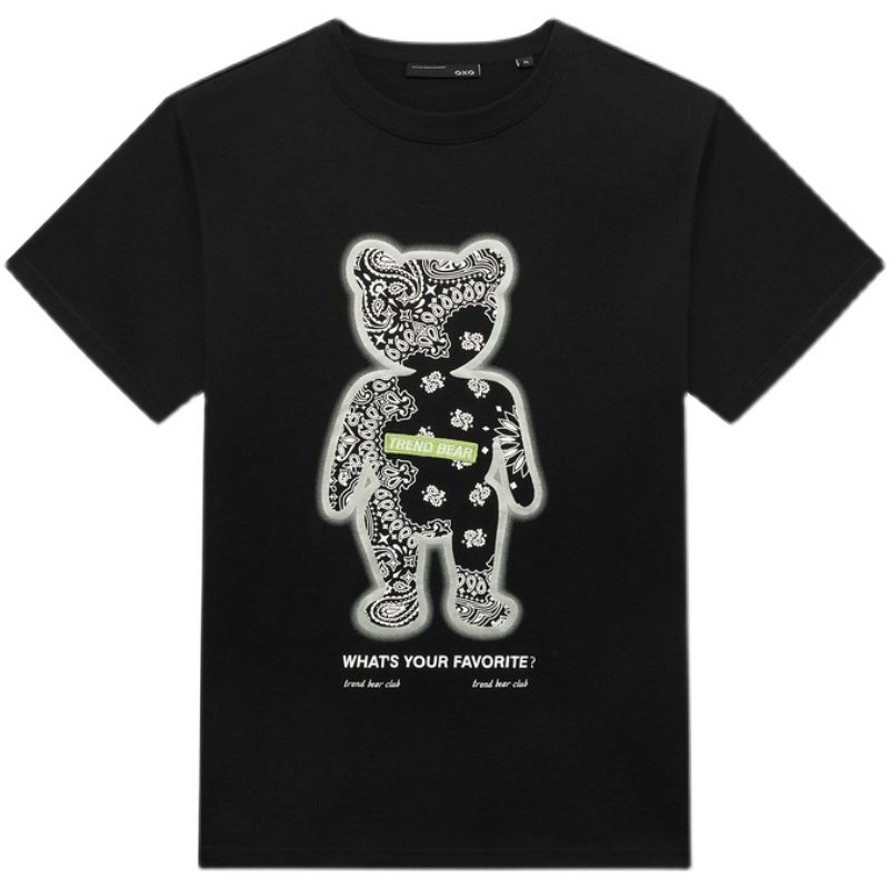 画像3: Unisex reflective print Paisley bandana pattern bear t-shirt 男女兼用 ユニセックスバンダナ柄ペーズリーベア 熊プリントTシャツ (3)