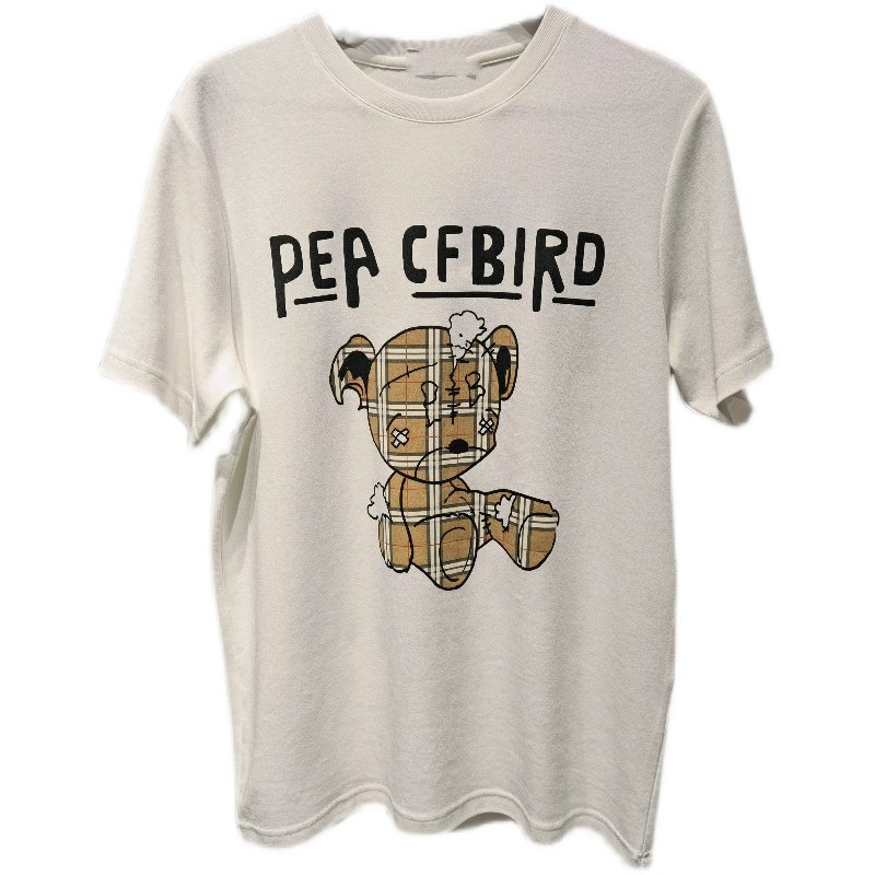 画像2: Unisex Plaid teddy bear PrintT-shirt  男女兼用 ユニセックス チェックベア 熊 プリントTシャツ (2)
