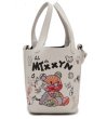 画像2: Woman’s Bear graphic paint  bucket Tote shoulder bag グラフィックベア熊プリント バケットバッグトート ショルダー ポシェット ハンドバック　 (2)