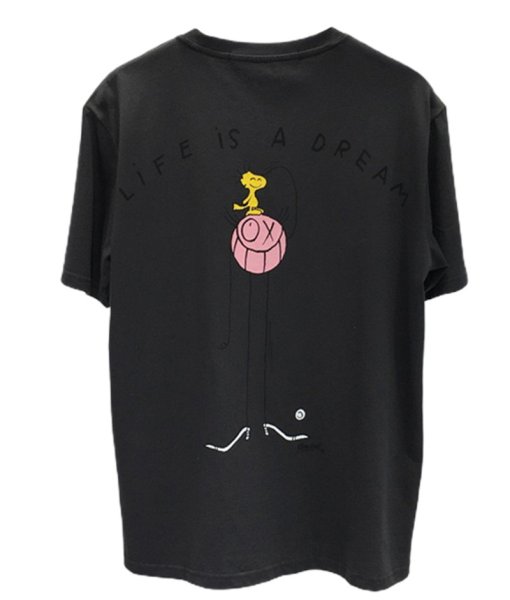 画像1: Unisex Snoopy wood pecker embroidered T-shirt　　男女兼用 ユニセックススヌーピー ウッドペッカー刺繡Tシャツ (1)