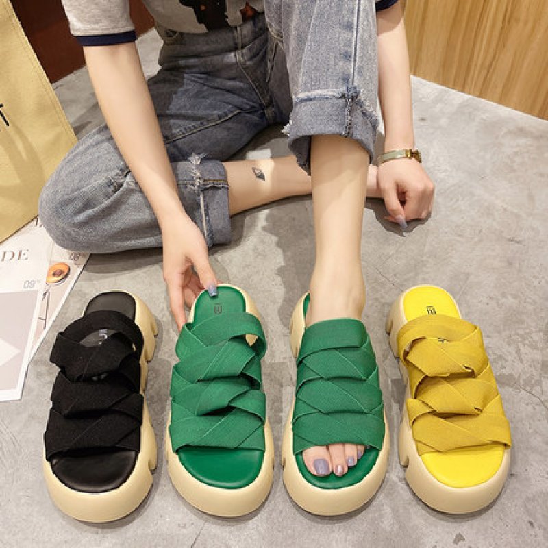 画像5: Chunky sole platform belt sandals slippers 　チャンキーソール厚底ベルトサンダルスリッパ (5)