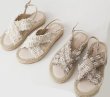 画像3: flat cross strapTweed & Pearl sandals slippers 　フラットパール付きバックストラップサンダル スリッパ (3)