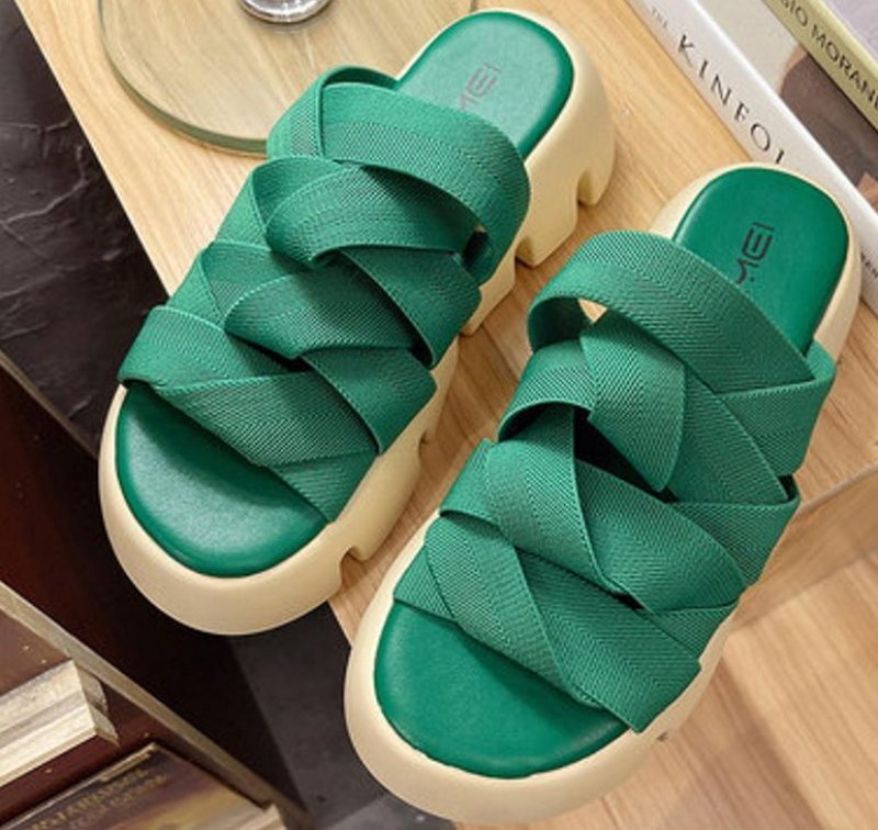 画像3: Chunky sole platform belt sandals slippers 　チャンキーソール厚底ベルトサンダルスリッパ (3)