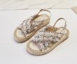 画像2: flat cross strapTweed & Pearl sandals slippers 　フラットパール付きバックストラップサンダル スリッパ (2)