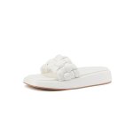 画像2:  platform woven sandals slippers 　フラットレザー編み込み厚底サンダルスリッパ (2)