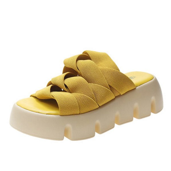 画像1: Chunky sole platform belt sandals slippers 　チャンキーソール厚底ベルトサンダルスリッパ (1)