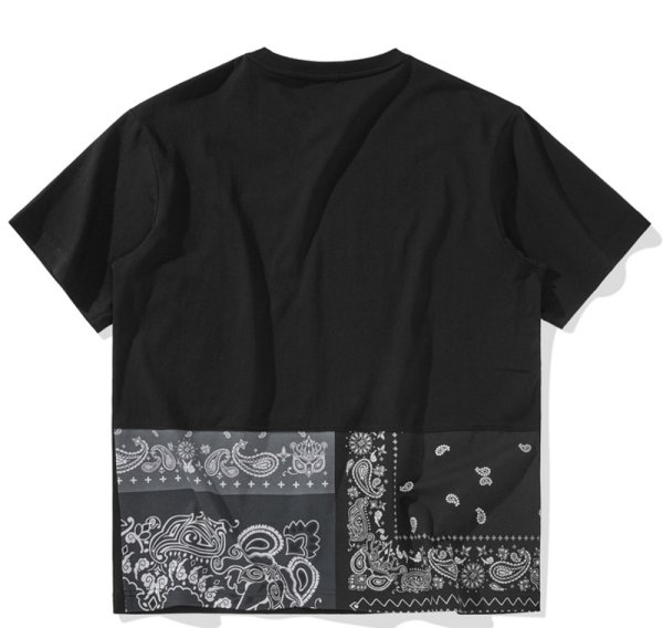 画像1: Unisex Bandana Paisley T-shirt　男女兼用 ユニセックス バンダナ ペイズリー柄Tシャツ (1)