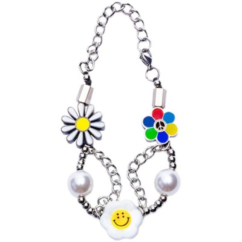画像5: Unisex FLOWER ANARCHY PEARL bracelet Jewelry 　男女兼用ユニセックスデイジースマイリーフラワーブレスレット (5)