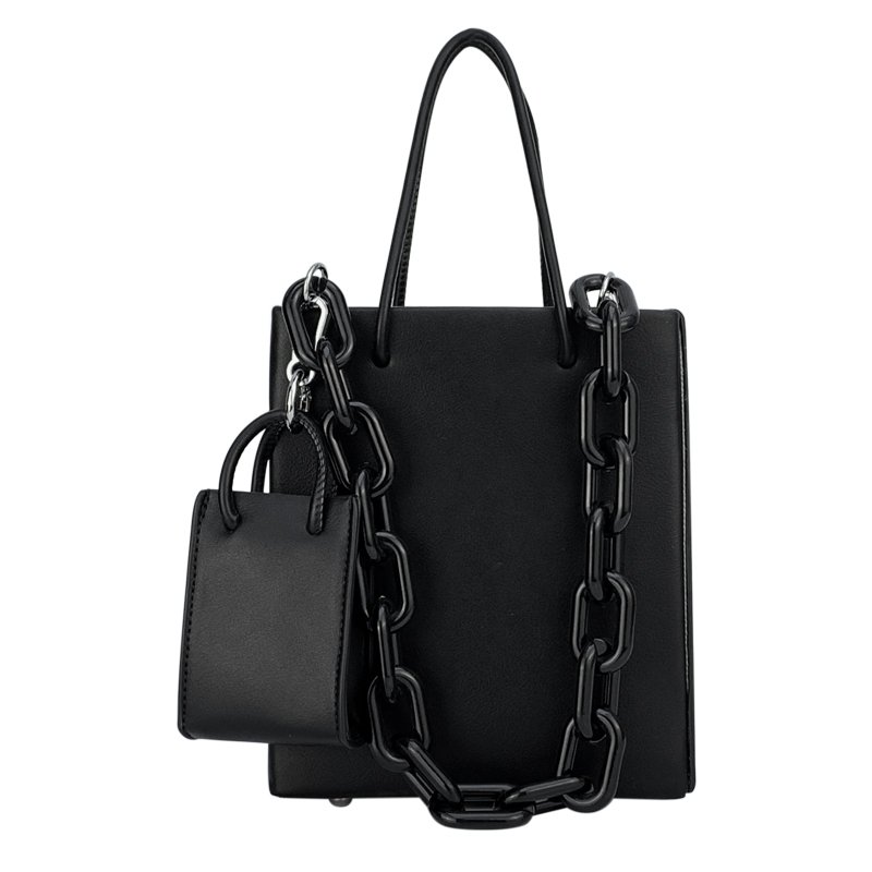 画像2: small square acrylic chain armpit Tote shoulder bag  チェーンショルダーストラップトート ショルダー  ハンドバック  (2)
