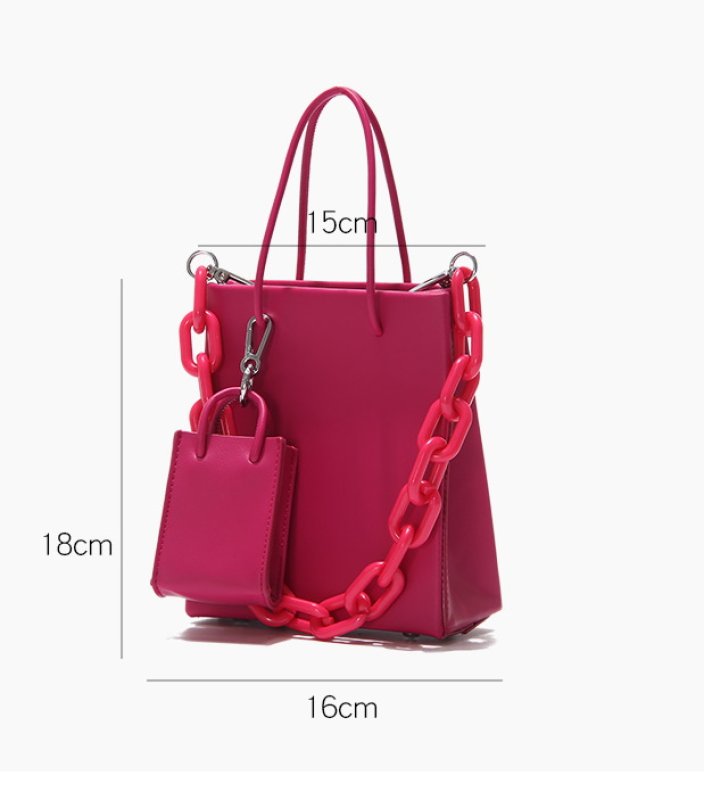 画像7: small square acrylic chain armpit Tote shoulder bag  チェーンショルダーストラップトート ショルダー  ハンドバック  (7)