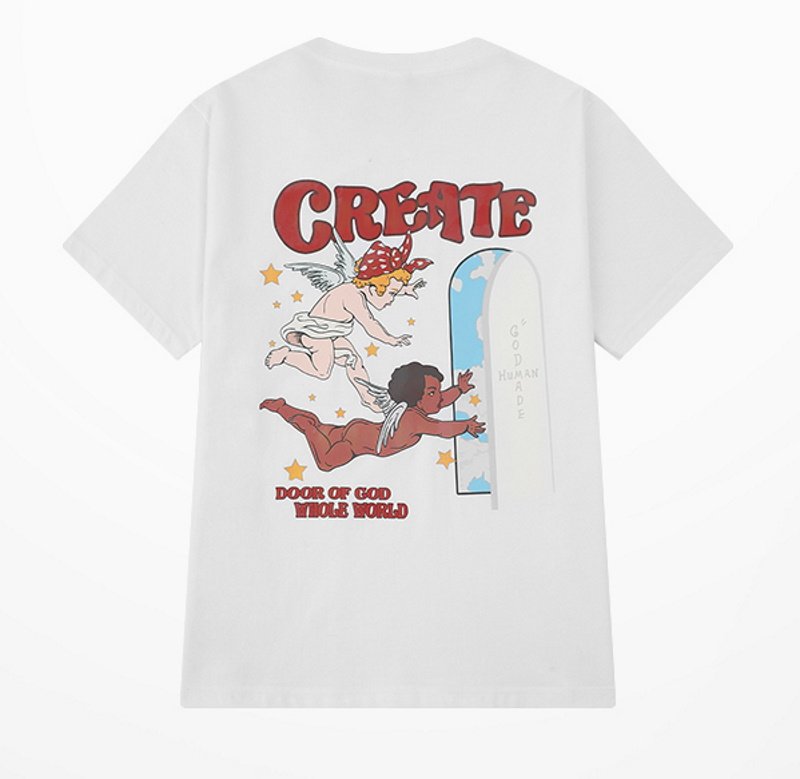 画像2: Unisex White & Black Angels Photo Print T-shirt  男女兼用 ユニセックスホワイト&ブラックエンジェルズプリントTシャツ (2)