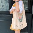 画像6: embroidery corduroy large capacity shoulder bagTote  bag  コーデュロイ フラワー刺繡ショルダートート エコバック　 (6)