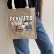 画像4: Snoopy sequins eco shopping bag Shoulder tote Bag　男女兼用麻リネンスヌーピートート ショルダーエコバッグ  (4)
