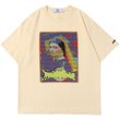 画像1: Unisex Vermeer pearl earrings Print T-shirt  男女兼用 ユニセックス真珠の耳飾りアートペイントTシャツ (1)