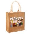 画像1: Snoopy sequins eco shopping bag Shoulder tote Bag　男女兼用麻リネンスヌーピートート ショルダーエコバッグ  (1)
