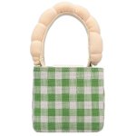 画像1: Plaid Small Square Shoulder tote Bag　チェックミニスクエアトート ショルダーバッグ  (1)
