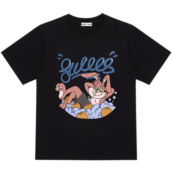 画像8: Unisex cartoon rabbit illustration printed t-shirt　男女兼用 ユニセックス コミックラビットプリントTシャツ (8)
