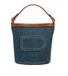 画像1: Denim bucket cowboy Shoulder tote Bag　デニムバケットトート ショルダーバッグ  (1)