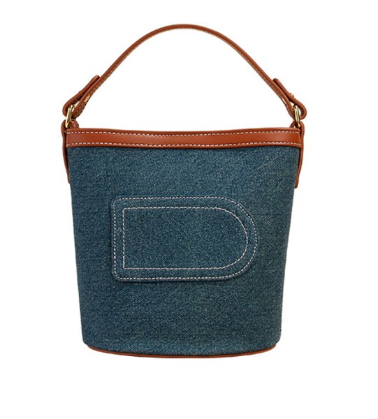 画像1: Denim bucket cowboy Shoulder tote Bag　デニムバケットトート ショルダーバッグ  (1)