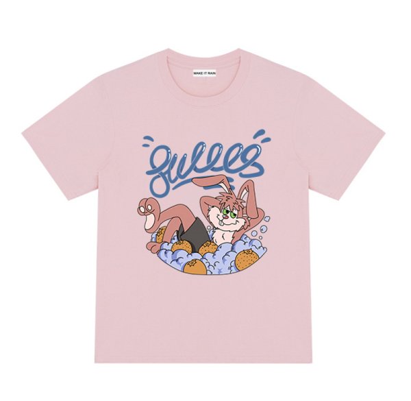 画像5: Unisex cartoon rabbit illustration printed t-shirt　男女兼用 ユニセックス コミックラビットプリントTシャツ (5)