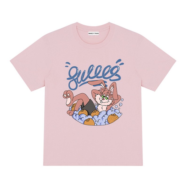 画像5: Unisex cartoon rabbit illustration printed t-shirt 男女兼用 ユニセックス コミックラビットプリントTシャツ (5)