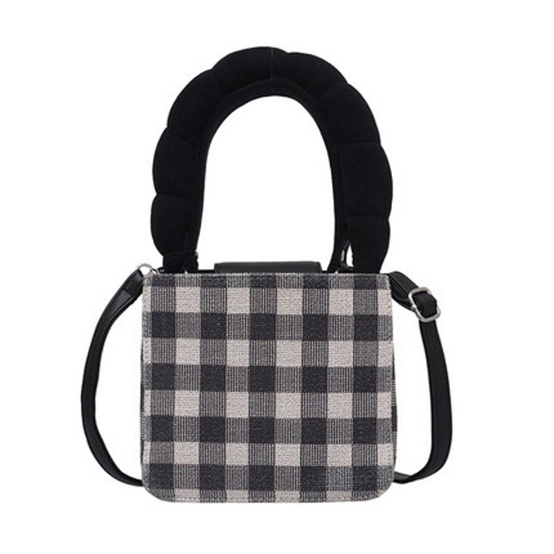 画像2: Plaid Small Square Shoulder tote Bag チェックミニスクエアトート ショルダーバッグ  (2)