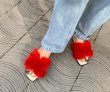 画像9: flat&Heel mink fur leather flat sandals slippers 　フラット&ヒールHマークリアルミンクファーサンダル スリッパ (9)