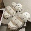 画像2: Chunky sole platform leather sandals slippers 　チャンキーソール厚底プラットホームレザーサンダルサンダル スリッパ (2)