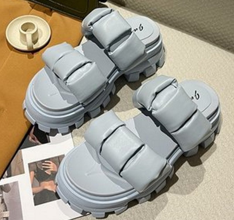 画像9: Chunky sole platform leather sandals slippers 　チャンキーソール厚底プラットホームレザーサンダルサンダル スリッパ (9)