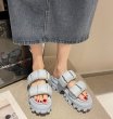 画像4: Chunky sole platform leather sandals slippers 　チャンキーソール厚底プラットホームレザーサンダルサンダル スリッパ (4)