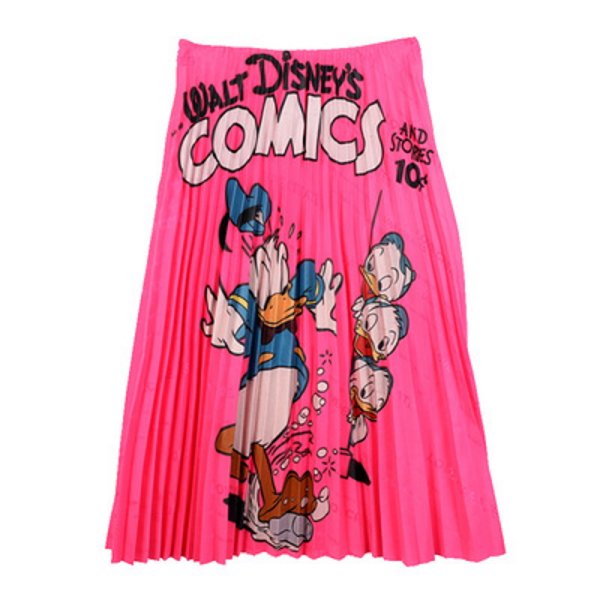 画像1:  Donald Duck A-line pleated skirt Middle length skirt　ドナルドダックAラインプリーツスカートミドル丈スカート (1)